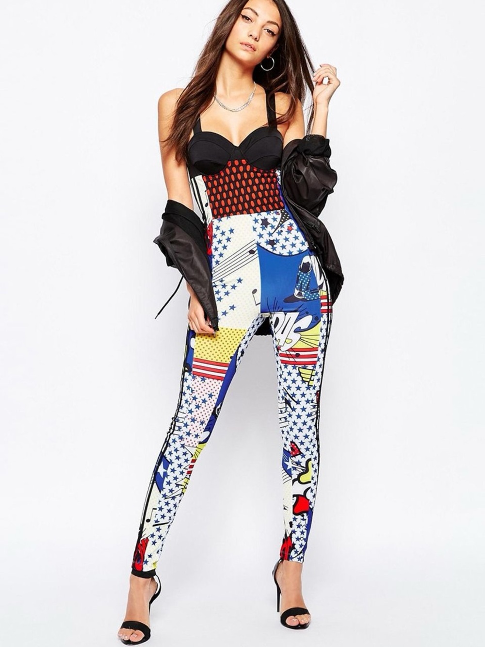 RARE Adidas Originals x Rita Ora "Super" Pop Art Comic Jumpsuit One-Piece Small